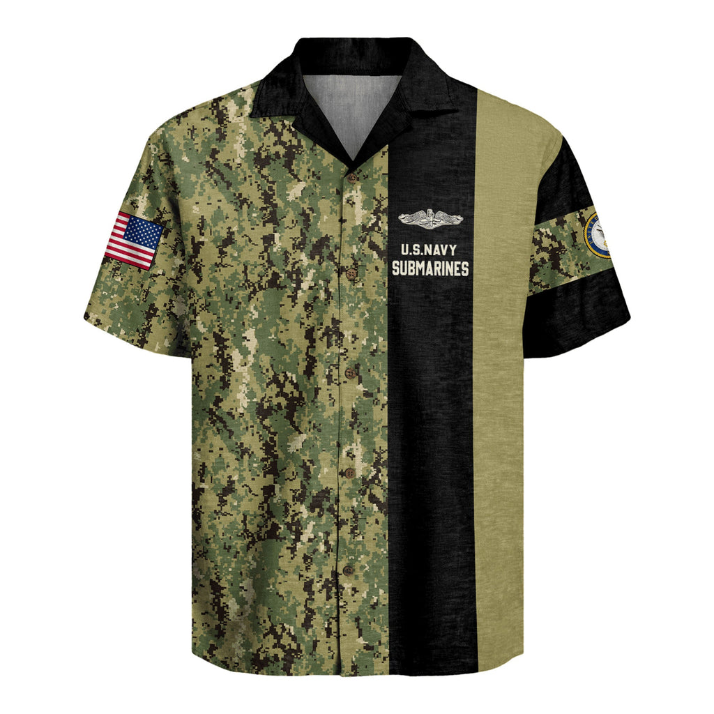 US Navy Submarine Aloha Shirt – Patriotic Veteran Gift Beach Shirt