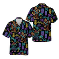 Tiki Mask Floral Shirt Mens, Funny Hawaiian Aloha Beach Shirt