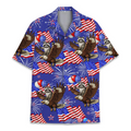 Patriotic Raccoon Hawaiian Shirtt, USA 4th of July Animal Lover Aloha Shirt