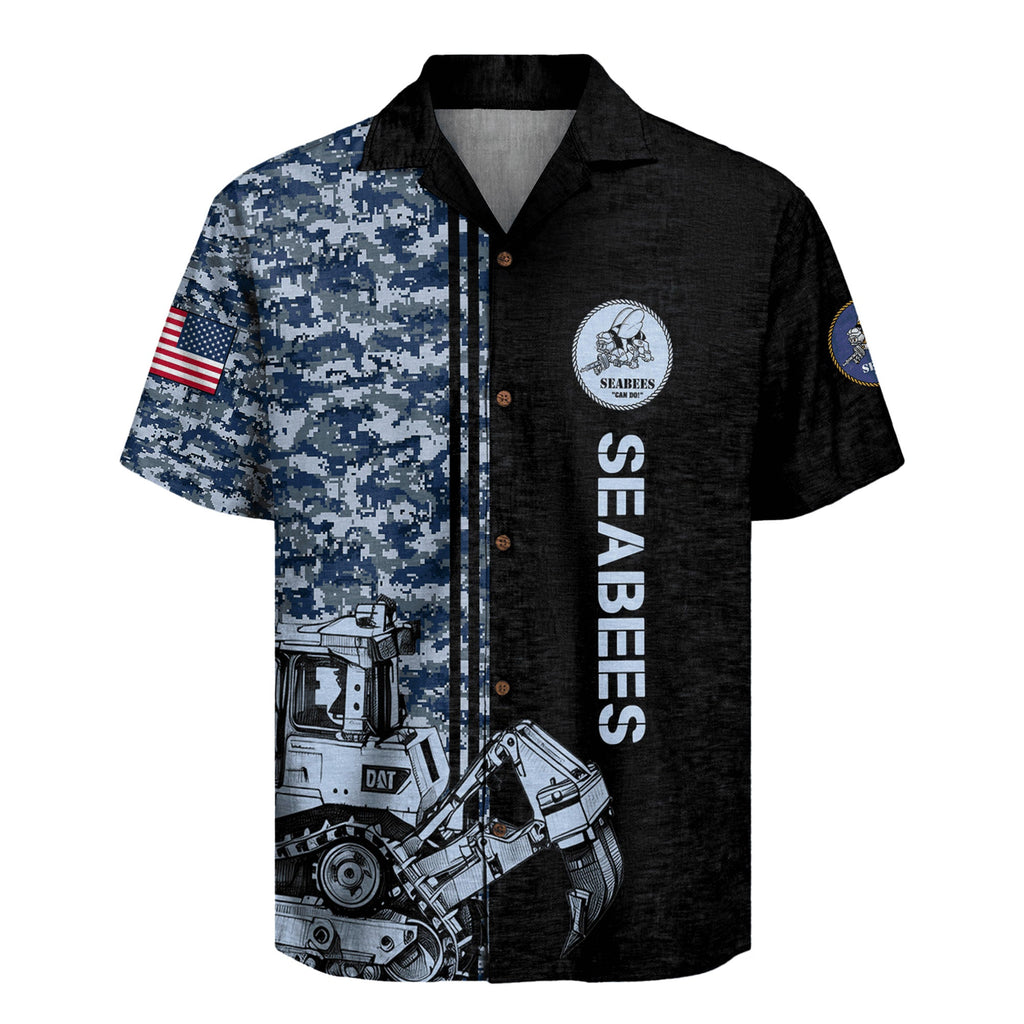 Seabees Hawaiian Shirt, 250th Anniversary USA Military Aloha Shirt