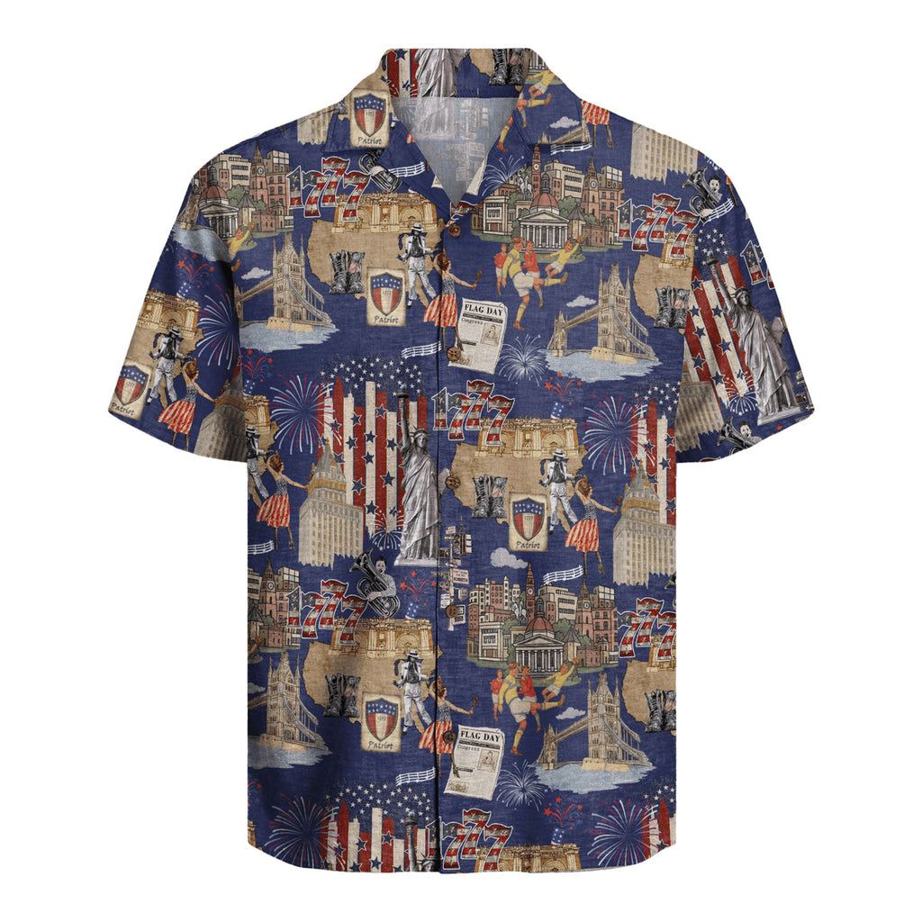 Back to 1777 Hawaiian Shirt, Patriotic USA Celebration Aloha Shirt dichj