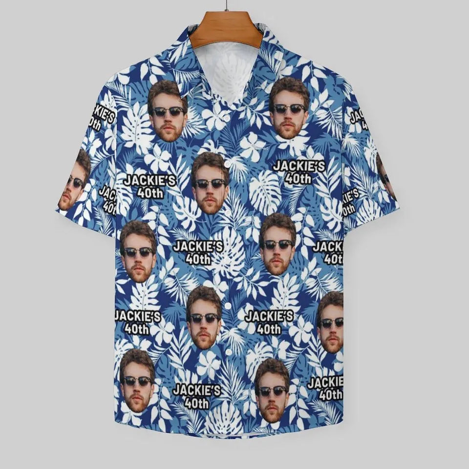 Custom 40th Birthday Hawaiian Shirt with Faces