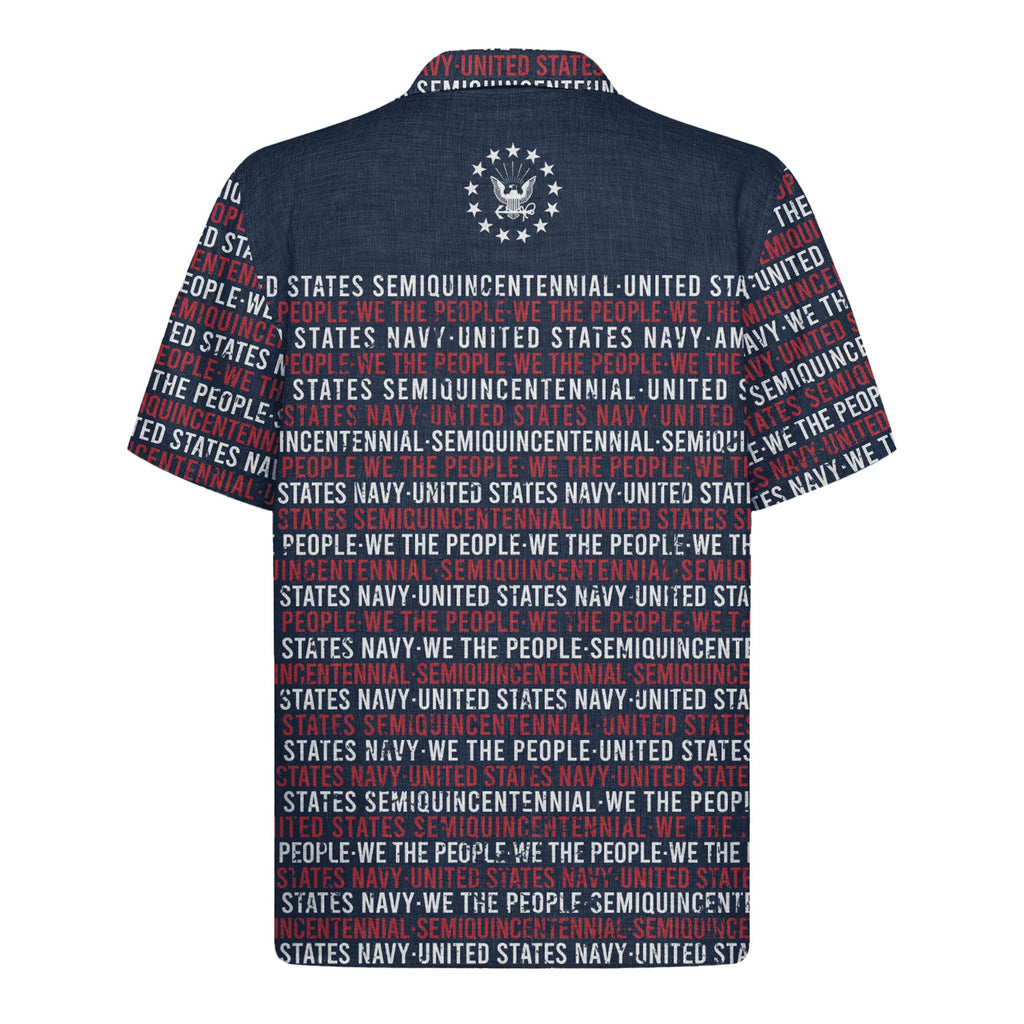 US Navy Anniversary Hawaiian Shirt, America 250th Patriotic Aloha Shirt