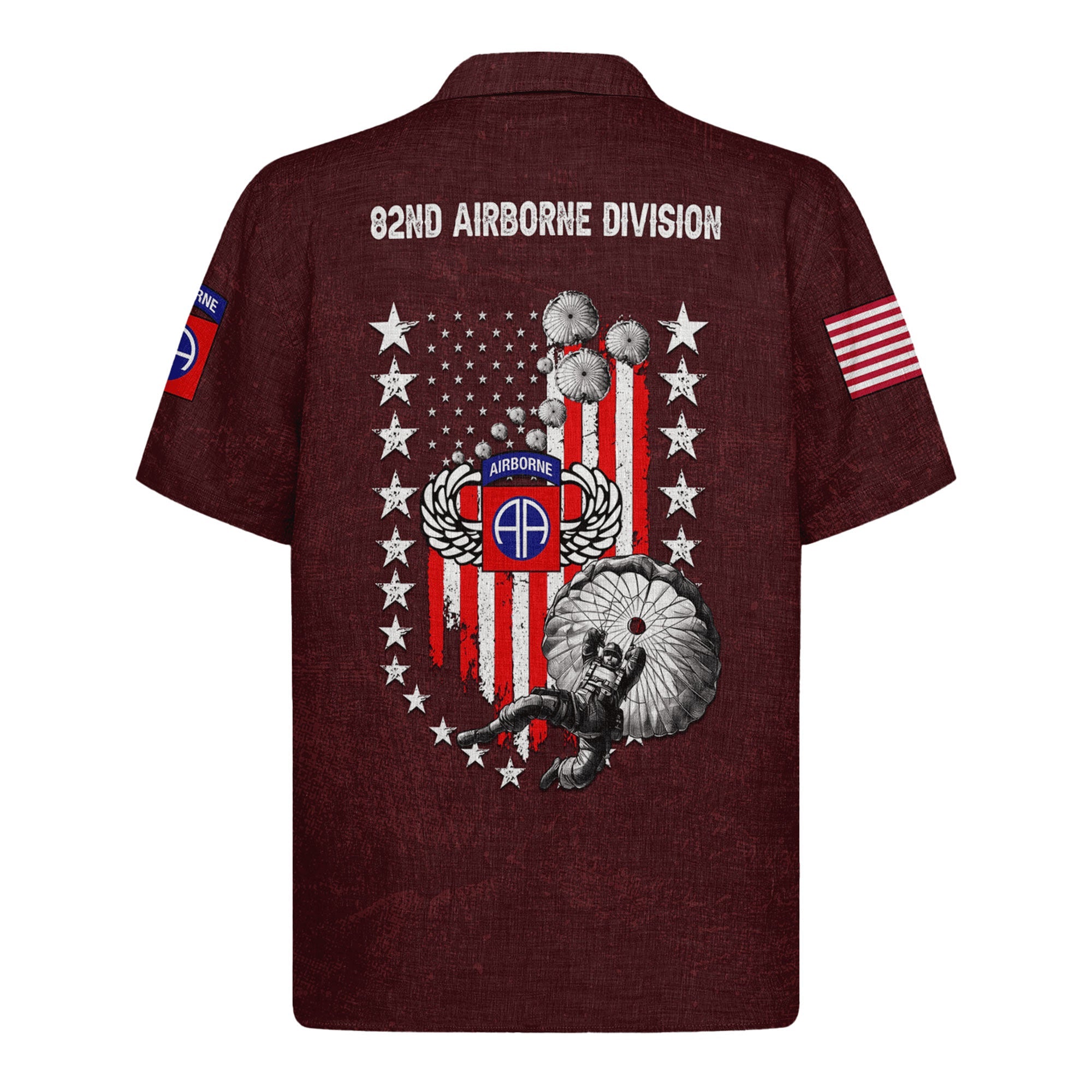 82nd Airborne Division Hawaiian Shirt, US Army Paratrooper Patriotic Aloha Shirt