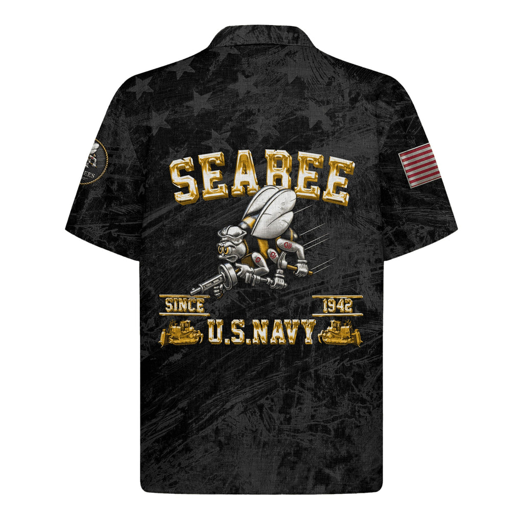 US Navy Seabees Aloha Shirt, 250th Anniversary Patriotic Beach Shirt