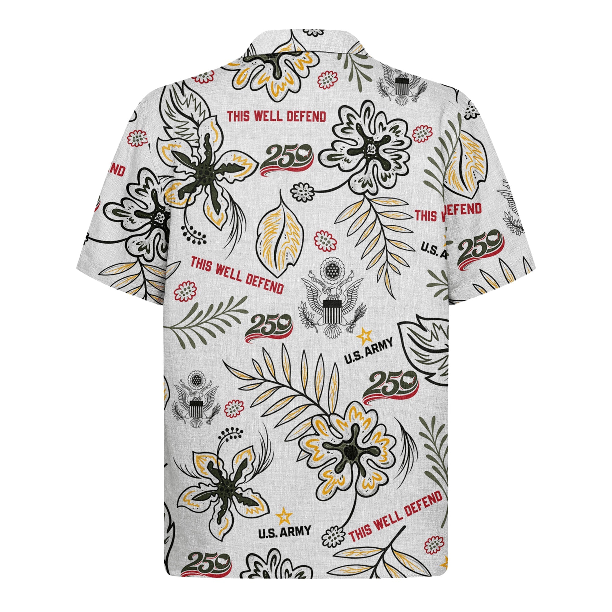 Military Patriotic Hawaiian Shirt, US Army 250th Anniversary Aloha Shirt