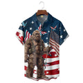 Bigfoot American Flag Golf Shirt, 250th Anniversary Patriotic Hawaiian Polo Shirt