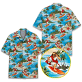 Funny Surfing Jesus Hawaiian Shirt  Christian Aloha Button Down Summer Beach Outfit That Stands Out