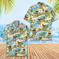 Funny Rubber Duck Hawaiian Shirt  Tropical Aloha Button Down Summer Beach Party Outfit That Gets Compliments