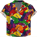 3D Printed Hawaiian Shirt  Funny Aloha Button Up Summer Beach Party Shirt