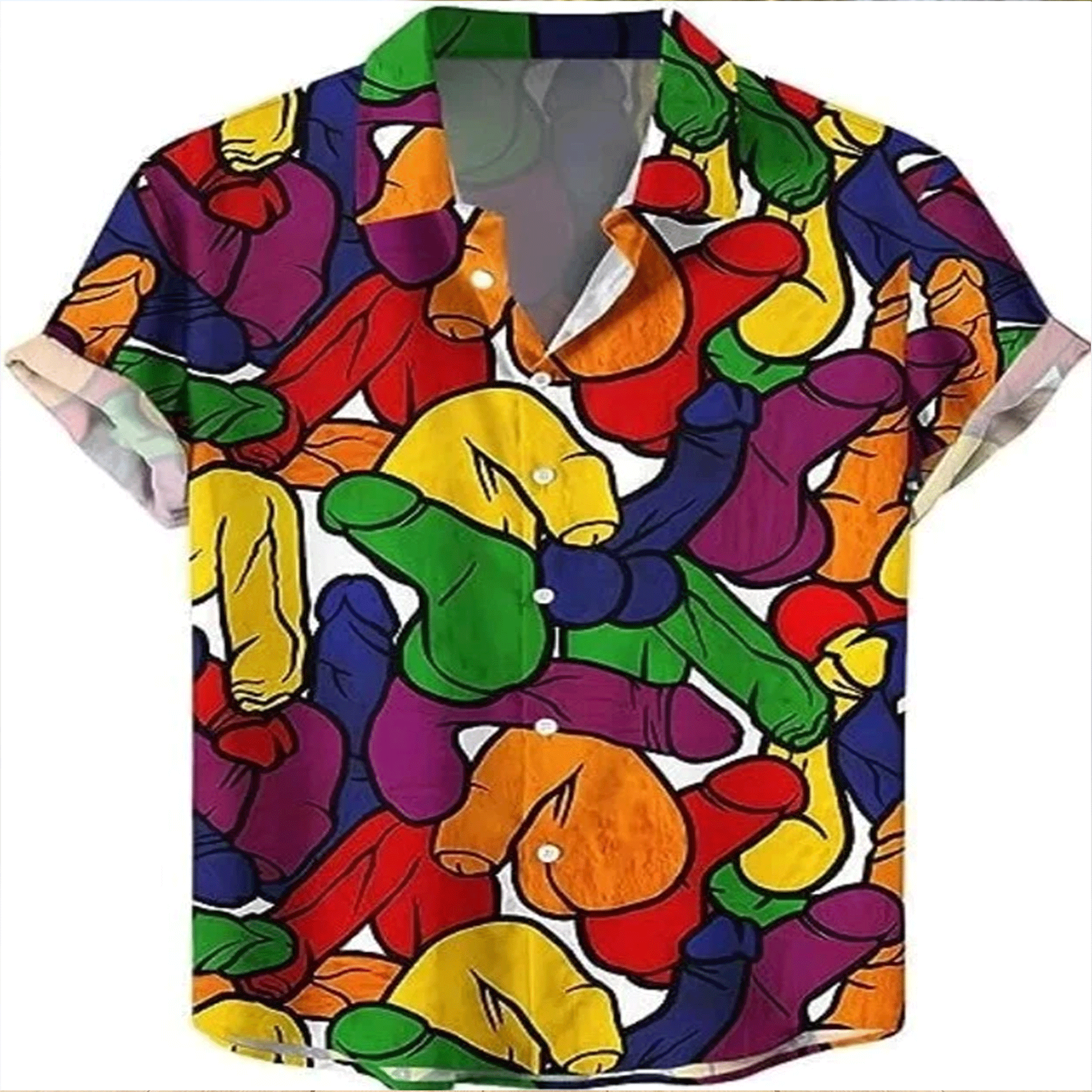 3D Printed Hawaiian Shirt  Funny Aloha Button Up Summer Beach Party Shirt