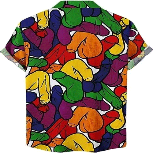 3D Printed Hawaiian Shirt  Funny Aloha Button Up Summer Beach Party Shirt