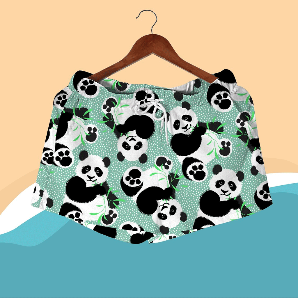 Kawaii Panda Hawaiian Shirt  Cute Animal Aloha Button Down Summer Beach Matching Set