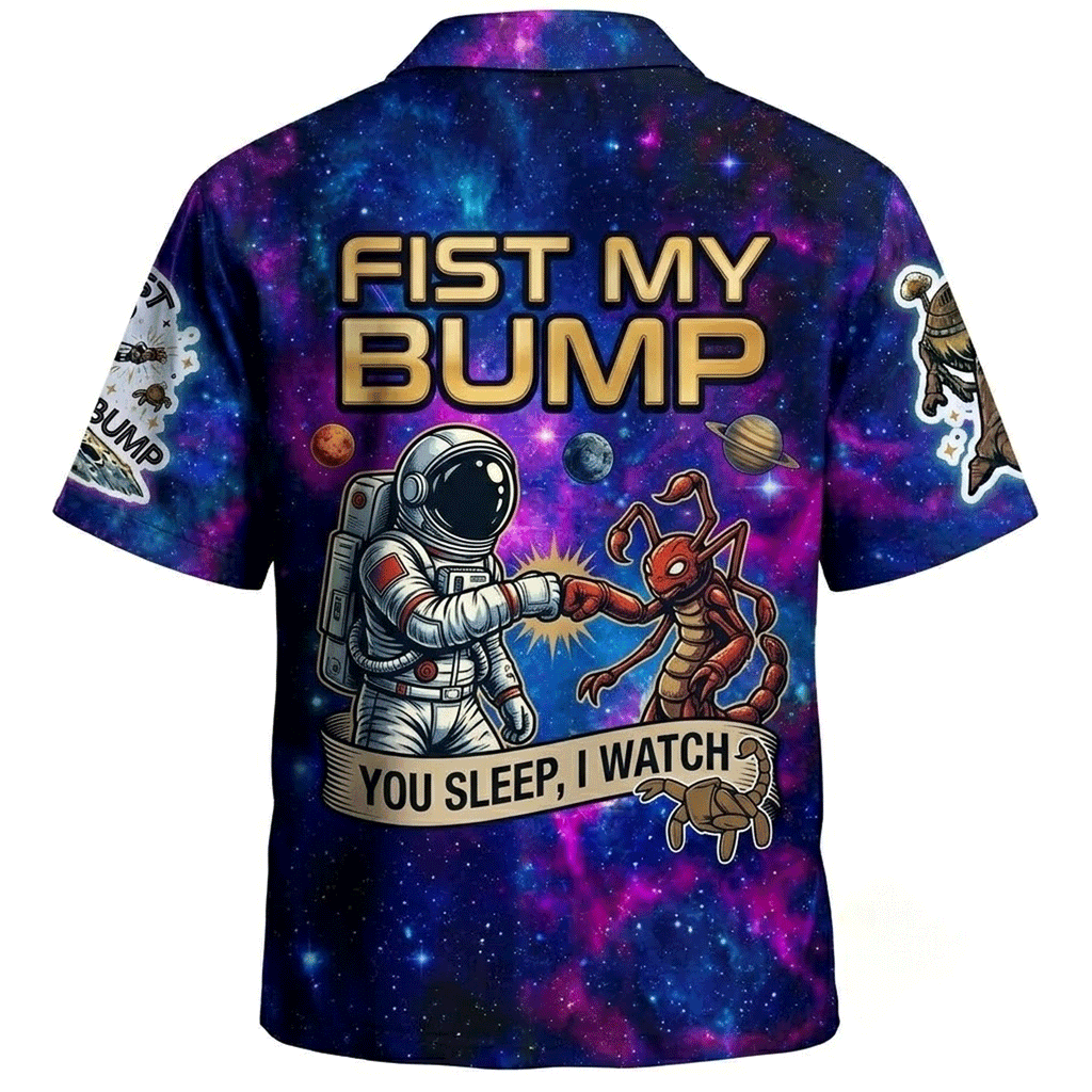 Funny Galaxy Hawaiian Shirt  Space Meme Aloha Button Down Cosmic Outfit That Gets Laughs