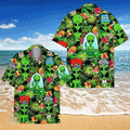 Tropical Alien Hawaiian Shirt  Galaxy Space Aloha Button Down Summer Beach Outfit That Stands Out