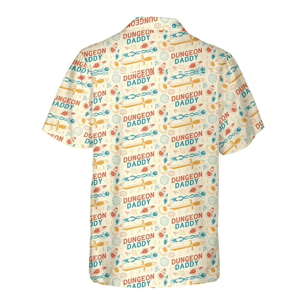 Dungeon Daddy Hawaiian Shirt Funny DnD Gift Dungeon Master Aloha Shirt for Dungeons & Dragons Fans