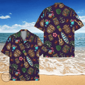 Tropical Tiki Mask Hawaiian Shirt  Aloha Summer Beach Vacation Shirt for Men Women