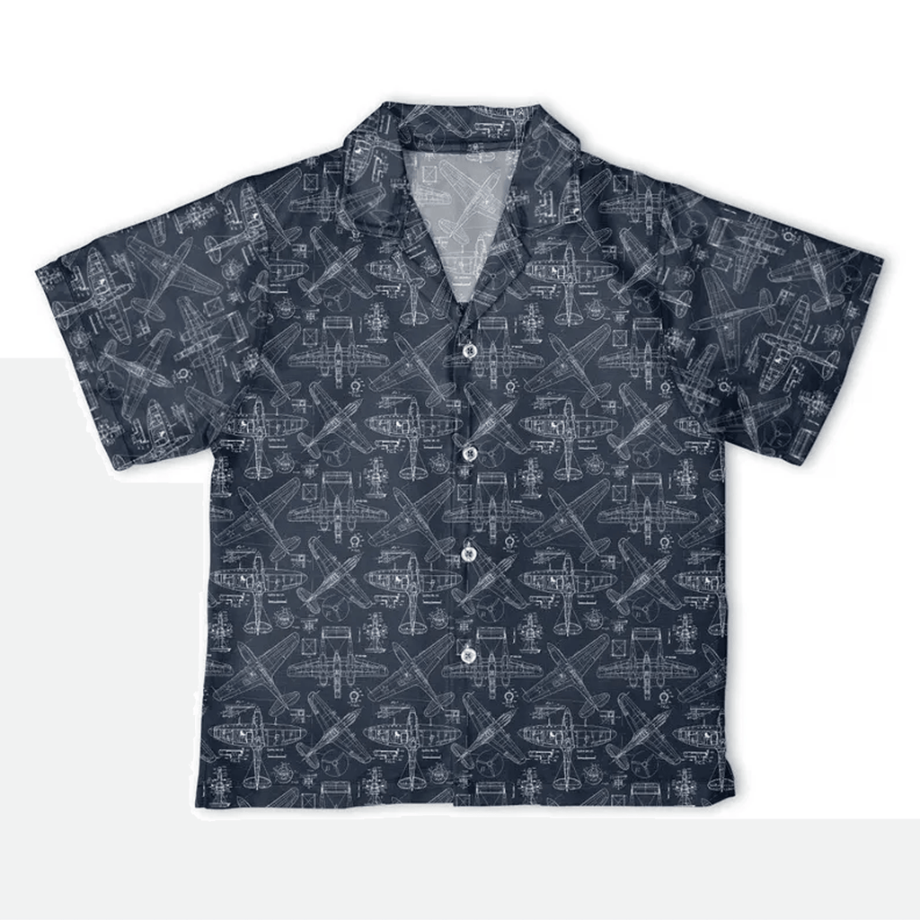 Aviation Hawaiian Shirt  Funny Airplane Aloha Shirt Pilot Gift Button Up for Airplane Lovers