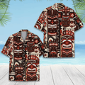 Tiki Tribal Hawaiian Shirt  Aloha Beach Summer Shirt for Men Women Tropical Button Down