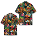 Funny Tiki Bigfoot Hawaiian Shirt  Surfing Sasquatch Aloha Button Up Tropical Luau Party Shirt That Gets Attention