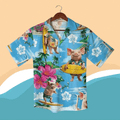 Funny Surfing Pig Hawaiian Shirt Cute Piggy Aloha Button Down Tropical Beach Party Outfit That Gets Compliments