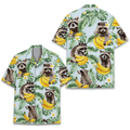 Tropical Raccoon Hawaiian Shirt  Banana Raccoon Aloha Button Down for Men Women Youth