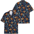 Funny Retro Bigfoot Galaxy Hawaiian Shirt  UFO Aloha Button Down Summer Beach Outfit That Stands Out