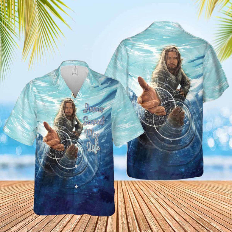 Jesus Saved My Life Hawaiian Shirt - Christian Hawaiian Shirts For Women Men